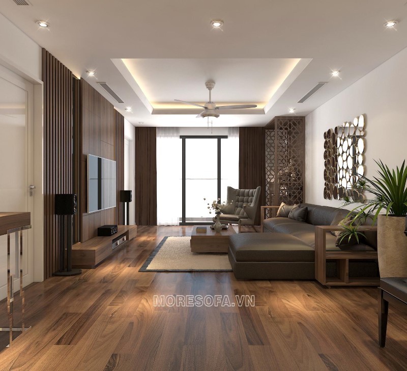 Ghế sofa góc gỗ tự nhiên